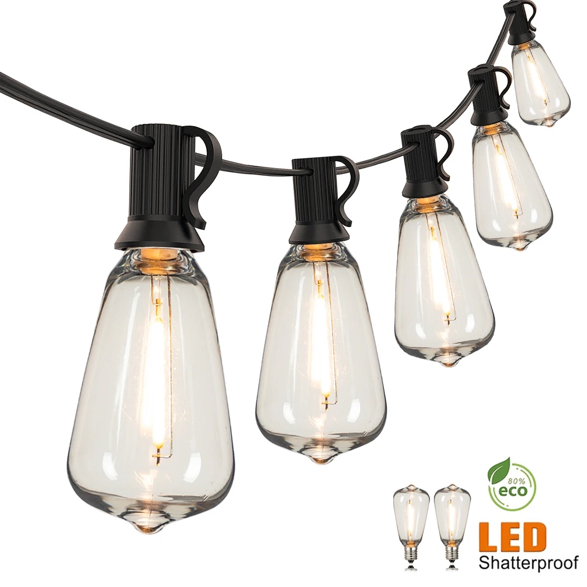 Outdoor Lighting Strip - ST38 String Lights Outdoor Garland Connectable