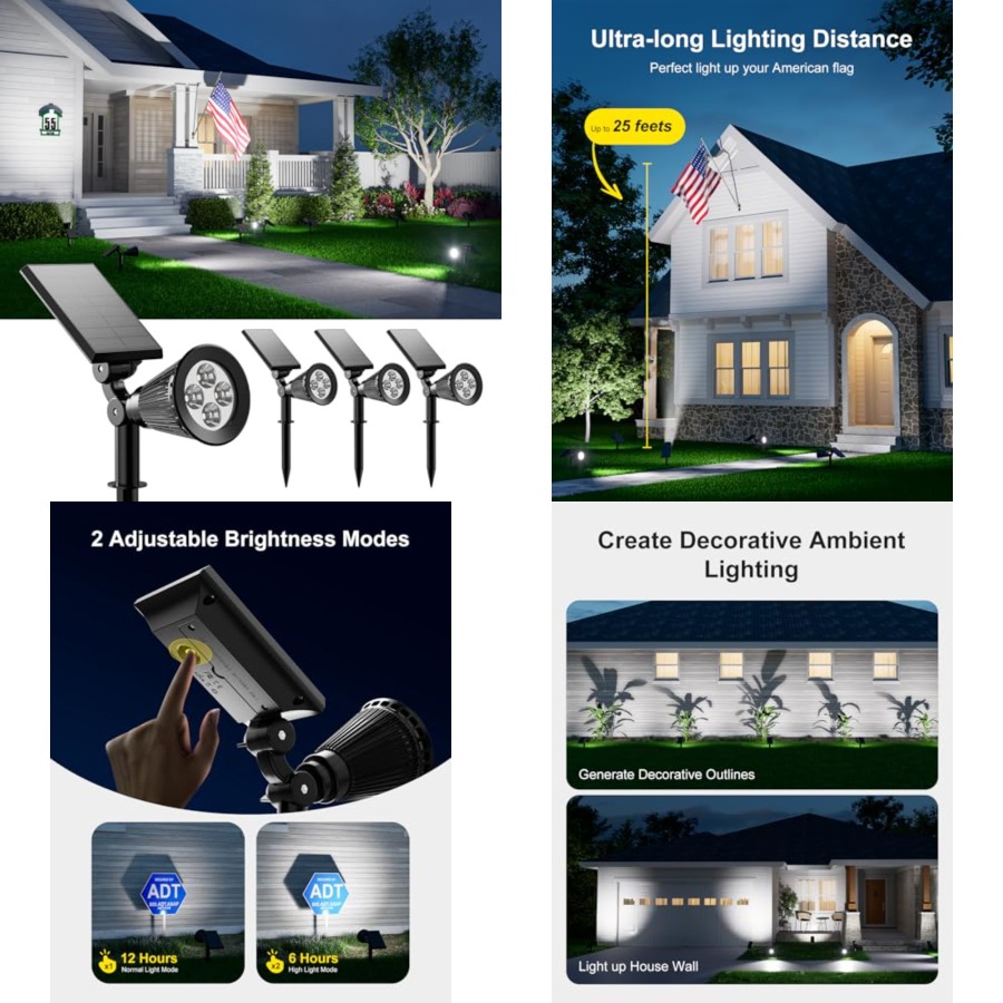 Outdoor Lighting Led - Solar Spotlights Outdoor Waterproof for Tree,