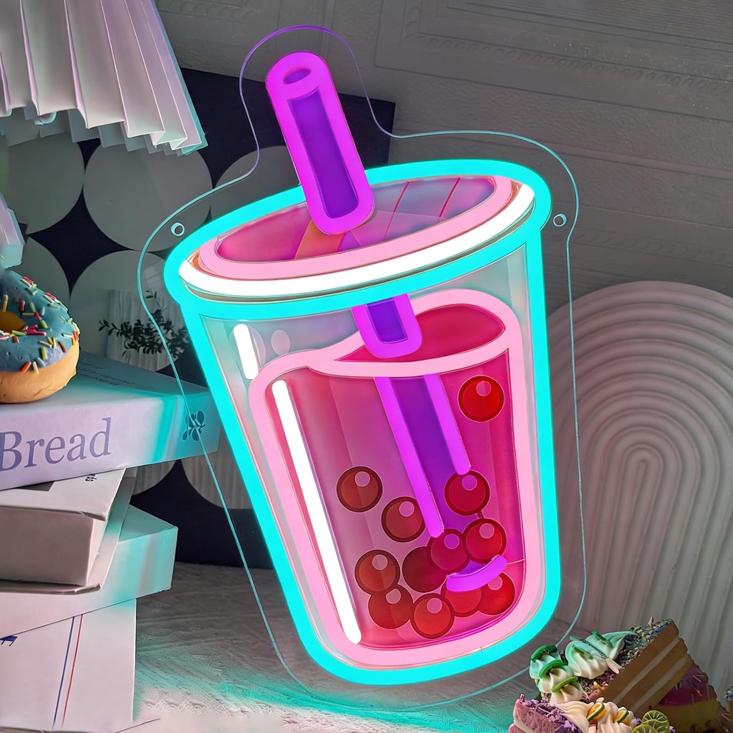 Outdoor Lighting Restaurant - Bubble Tea Neon Sign USB Powered