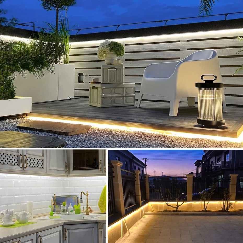 220V 110V Pure Silicone Gel CO - Outdoor Lighting Strip ulasan dan harga