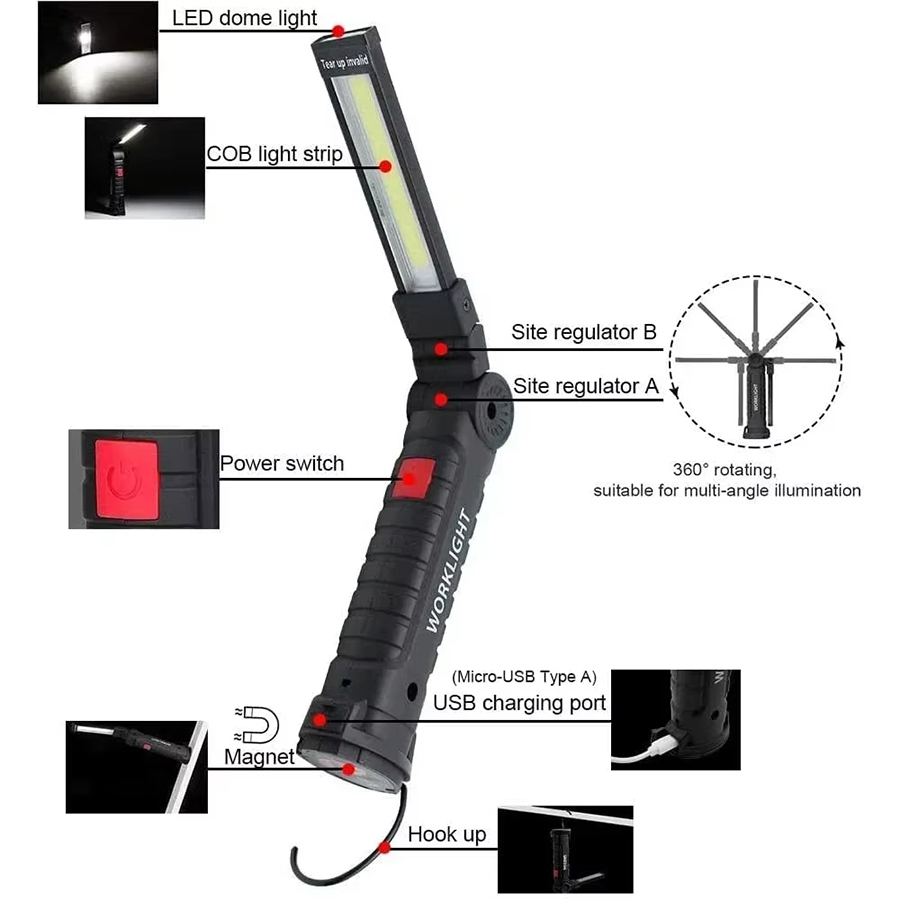 Portable LED Flashlight with M - Outdoor Lighting Electric ulasan dan harga