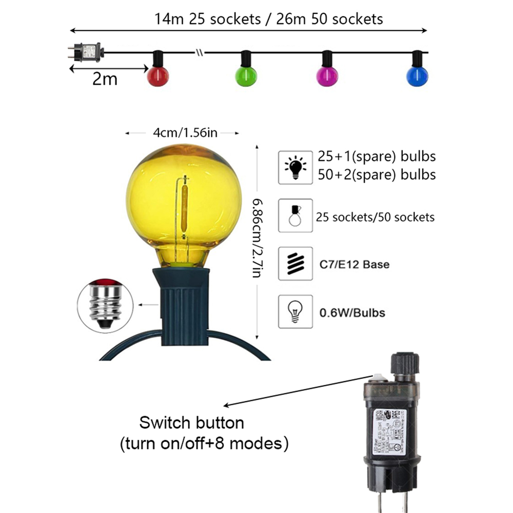 26M Festoon G40 LED Globe Mult - Outdoor Lighting Strip ulasan dan harga