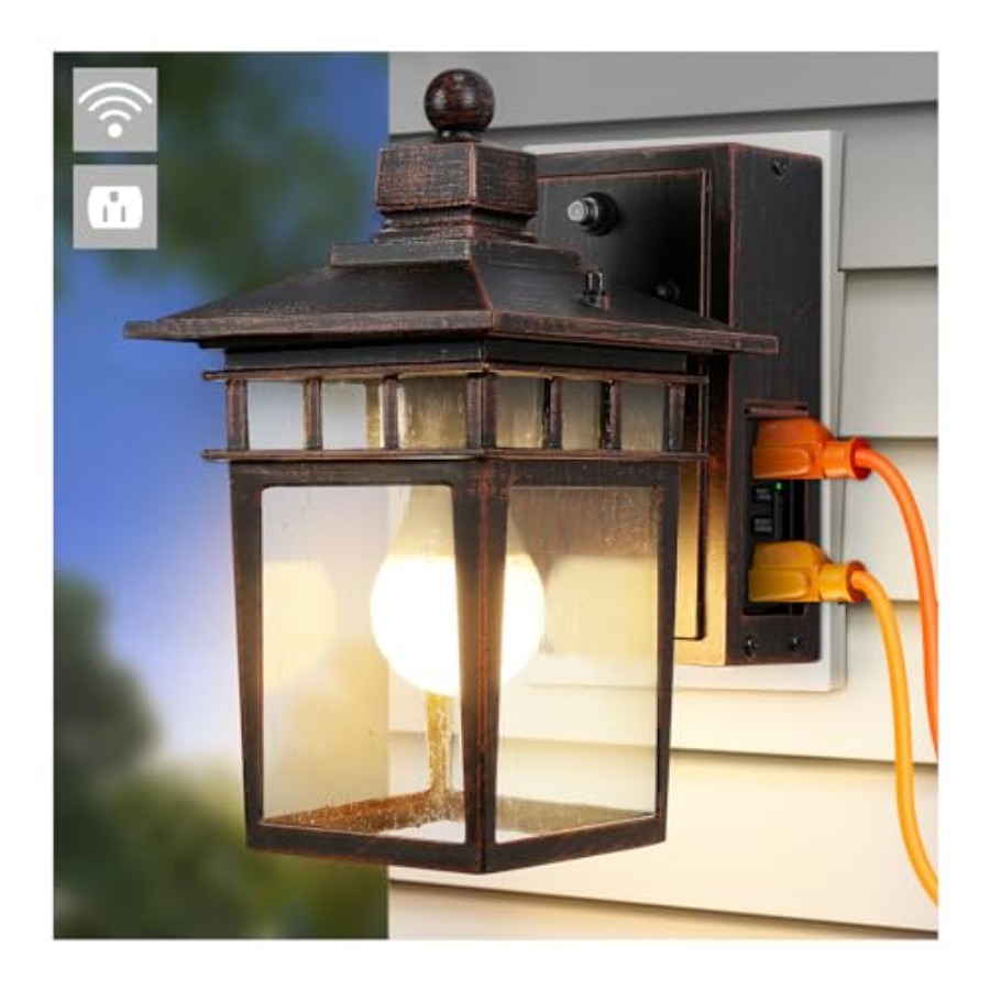 Outdoor Light with GFCI Outlet - Outdoor Lighting Dusk To Dawn ulasan dan harga
