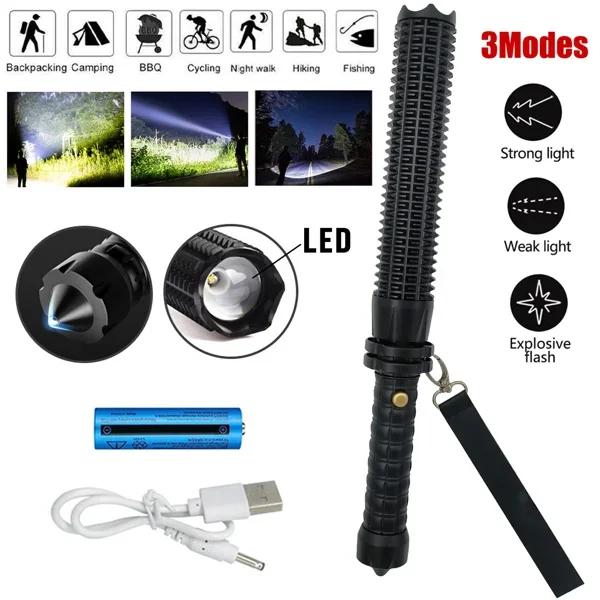 USB Rechargeable LED Flashligh - Outdoor Lighting Electric ulasan dan harga