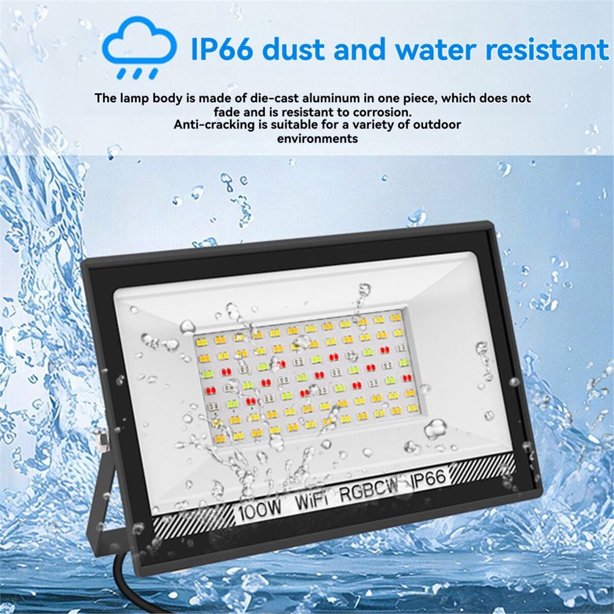 Nices 100W RGBCW LED Flood Lig - Outdoor Lighting Uk ulasan dan harga