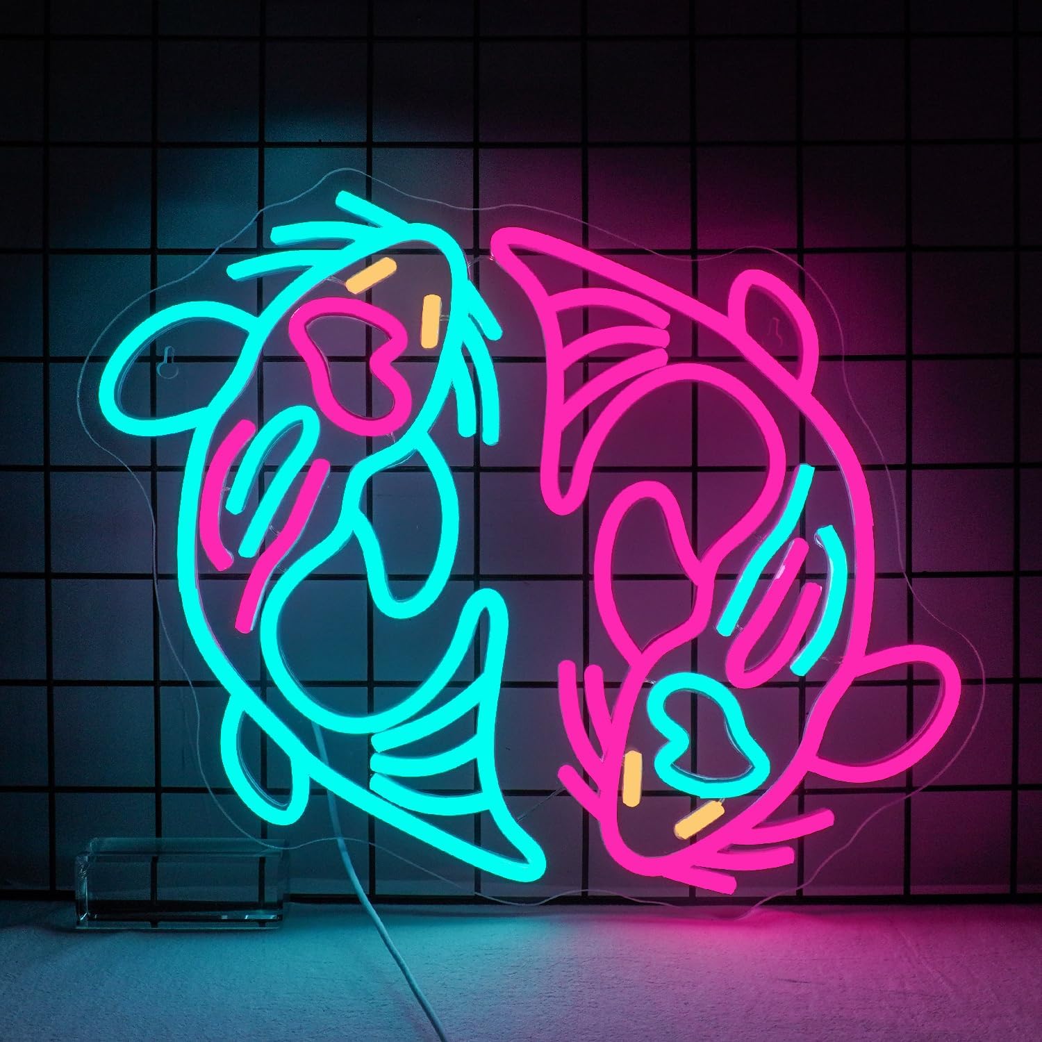 USB Neon Sign Koi Fish Double  - Outdoor Lighting Restaurant ulasan dan harga