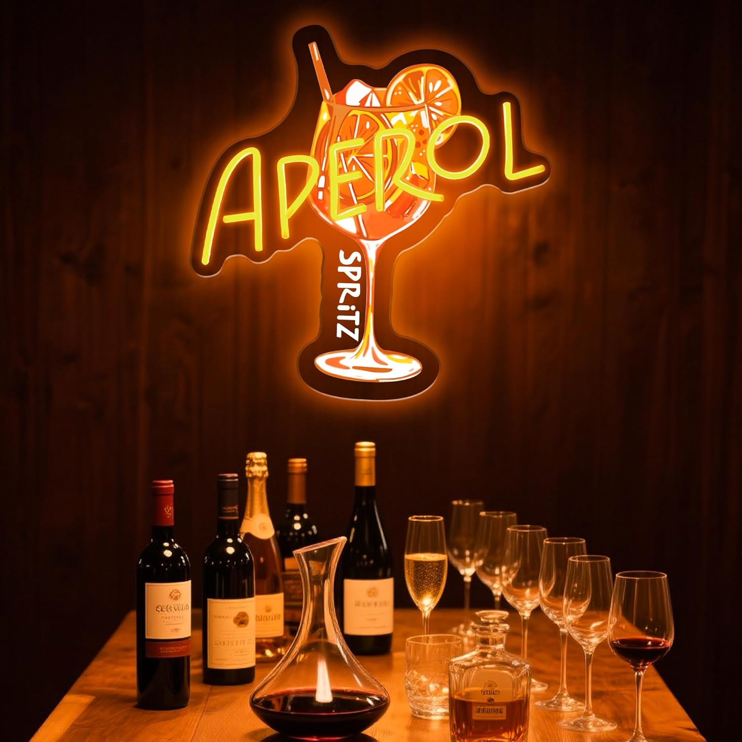 Orange/Aperol Spritz Neon Sign - Outdoor Lighting Restaurant ulasan dan harga