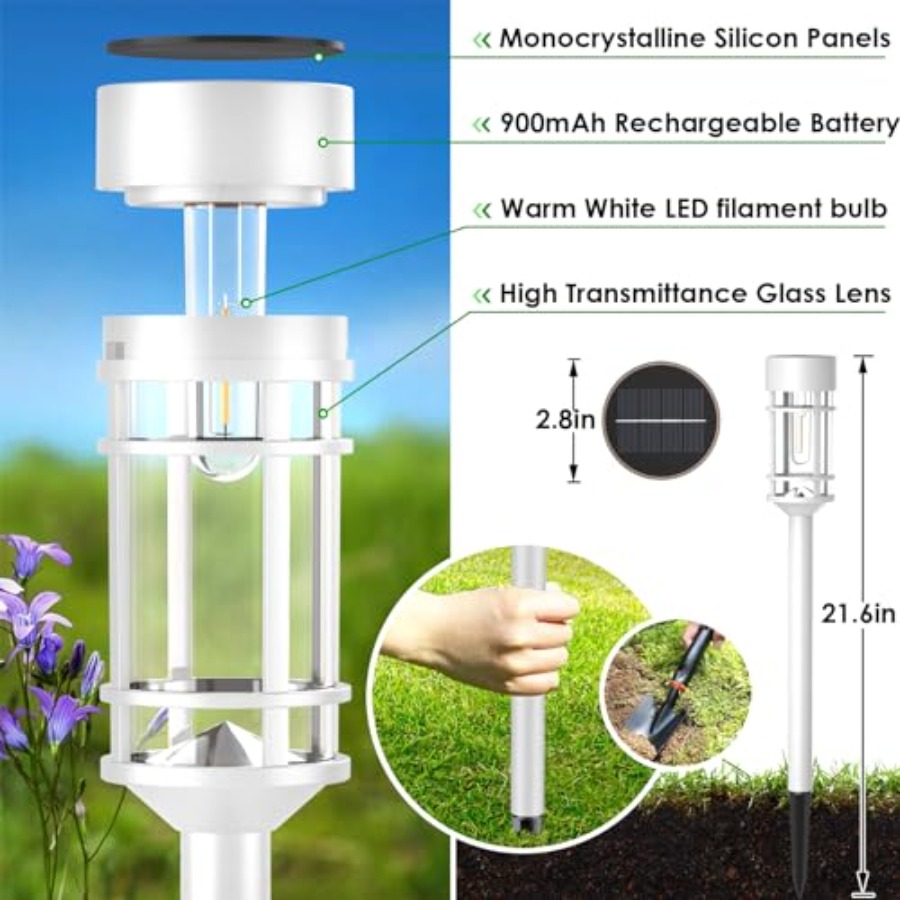 Solar Pathway Lights Outdoor W - Outdoor Lighting Dusk To Dawn ulasan dan harga