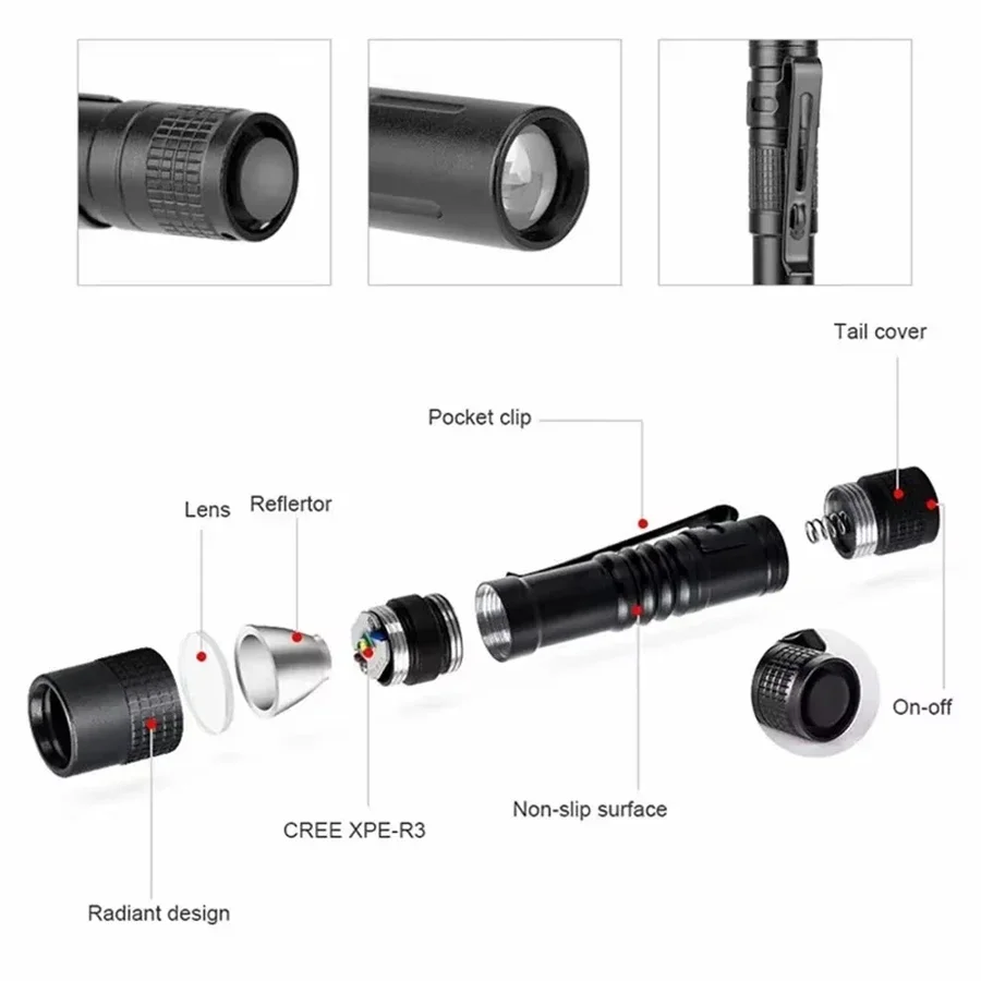 1-4PCS Mini Portable LED Pen L - Outdoor Lighting Electric ulasan dan harga