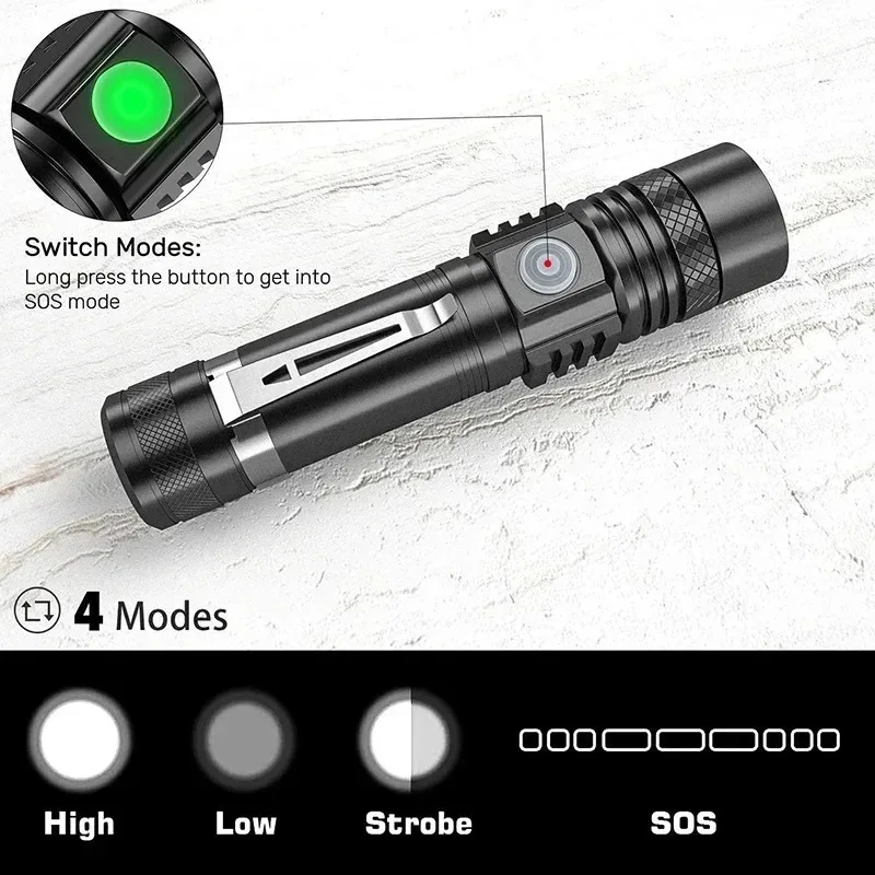 T6 LED Rechargeable Flashlight - Outdoor Lighting Electric ulasan dan harga