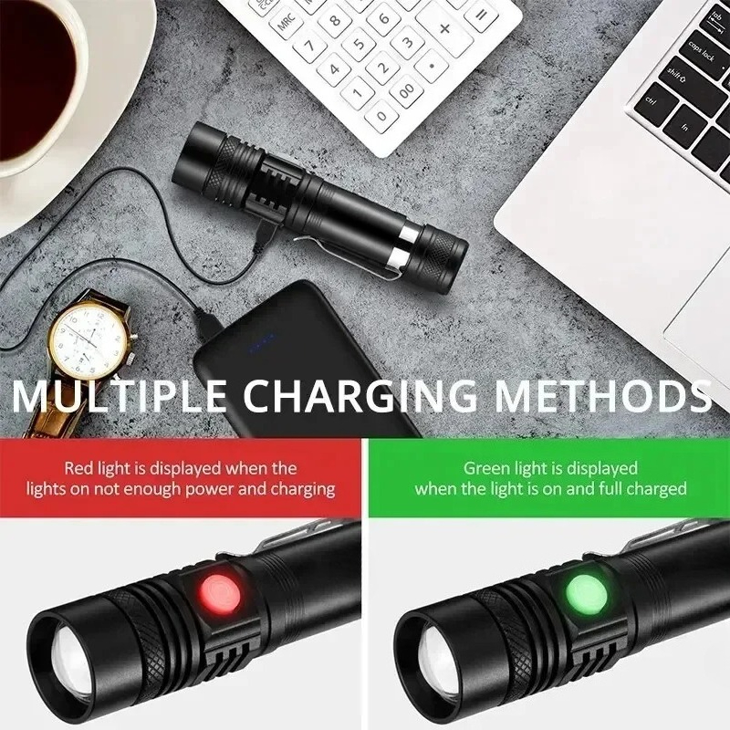 T6 LED Rechargeable Flashlight - Outdoor Lighting Electric ulasan dan harga