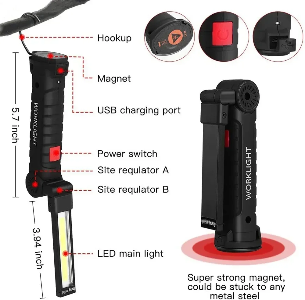 LED COB Flashlight USB Recharg - Outdoor Lighting Electric ulasan dan harga