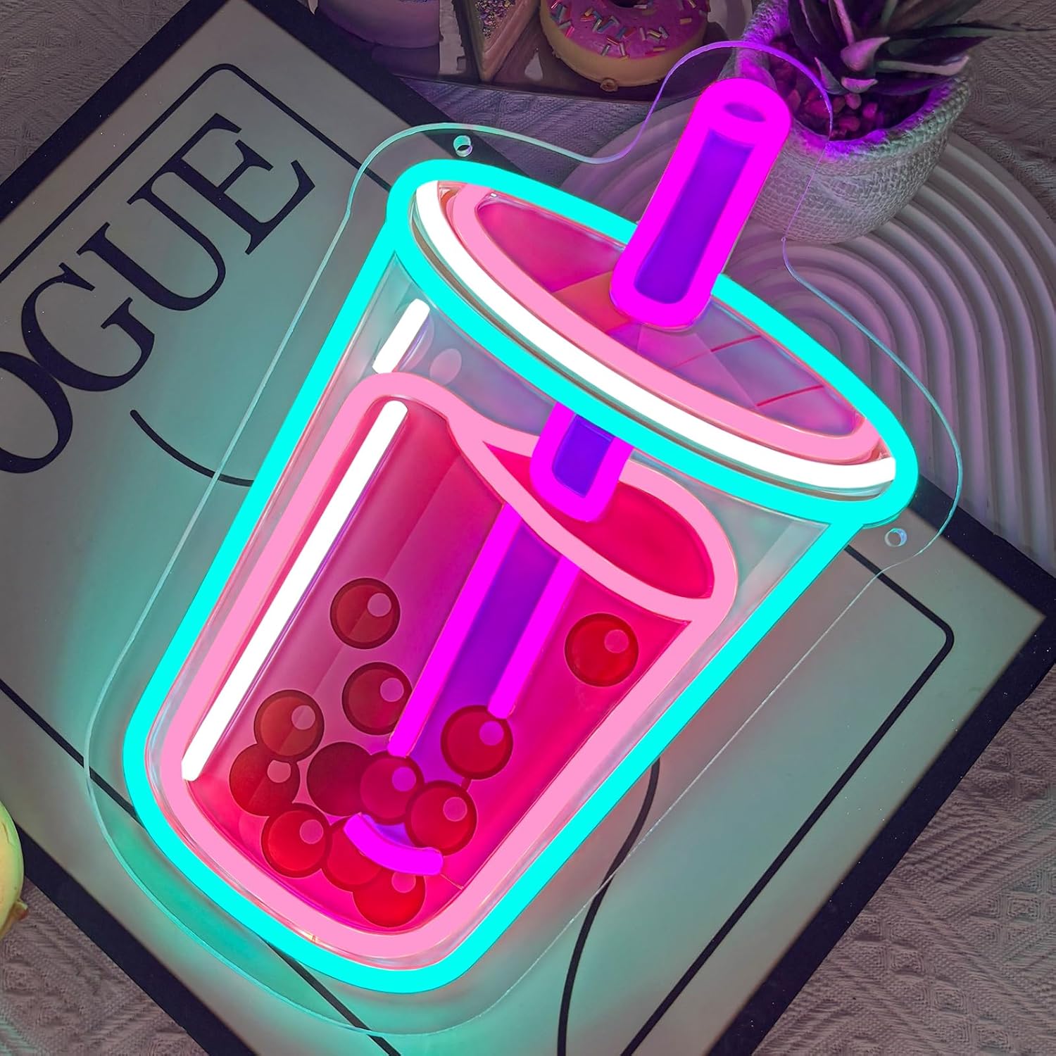 Bubble Tea Neon Sign USB Power - Outdoor Lighting Restaurant ulasan dan harga
